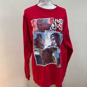 Tupac Shakur Poetic Justice Longsleeve T-Shirt Size Large A Street Romance Red
